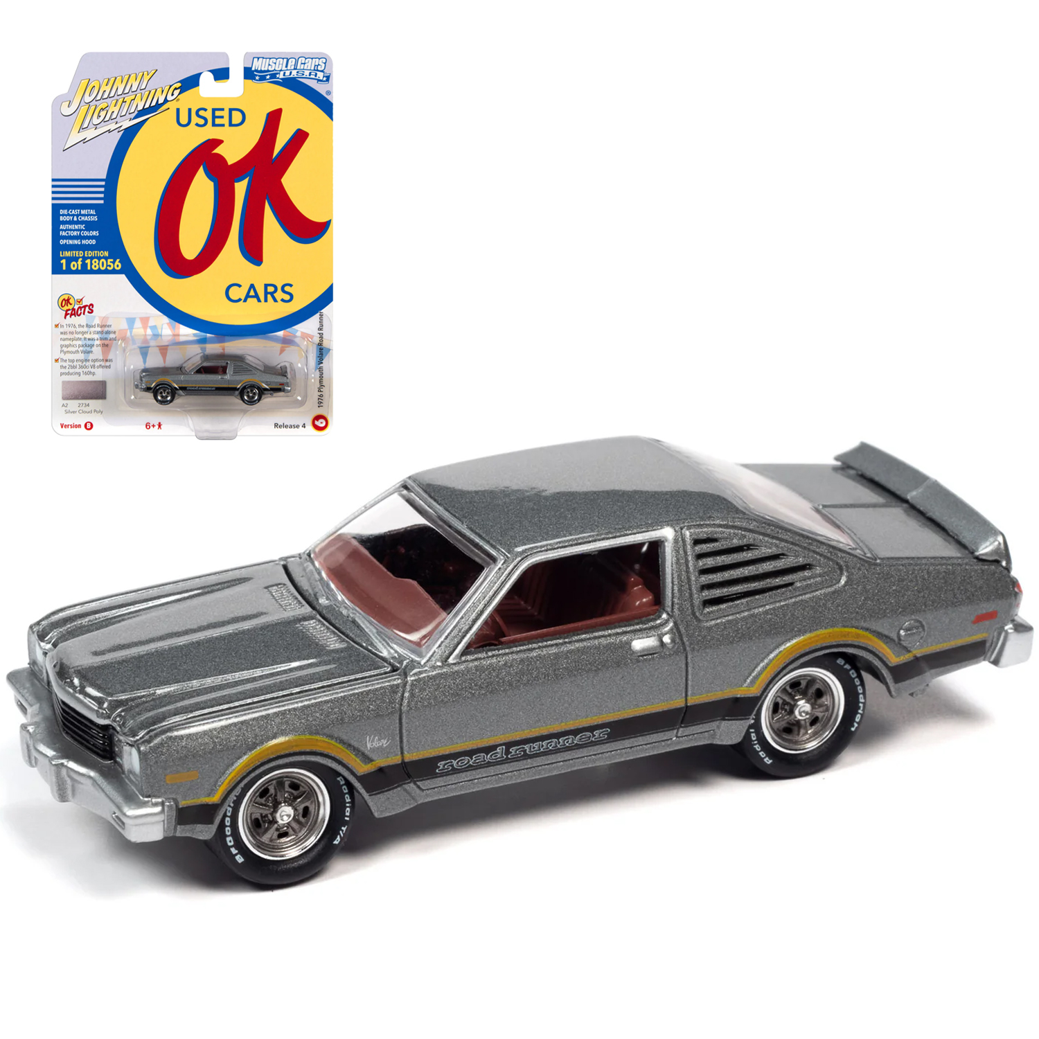 Автомобиль Johnny Lightning 1:64 серый JLMC028B-R4-N6 - фото 1
