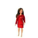 Одежда для куклы Ani Raam Платье с пайетками для Пышки красное Ani Raam для куклы Барби