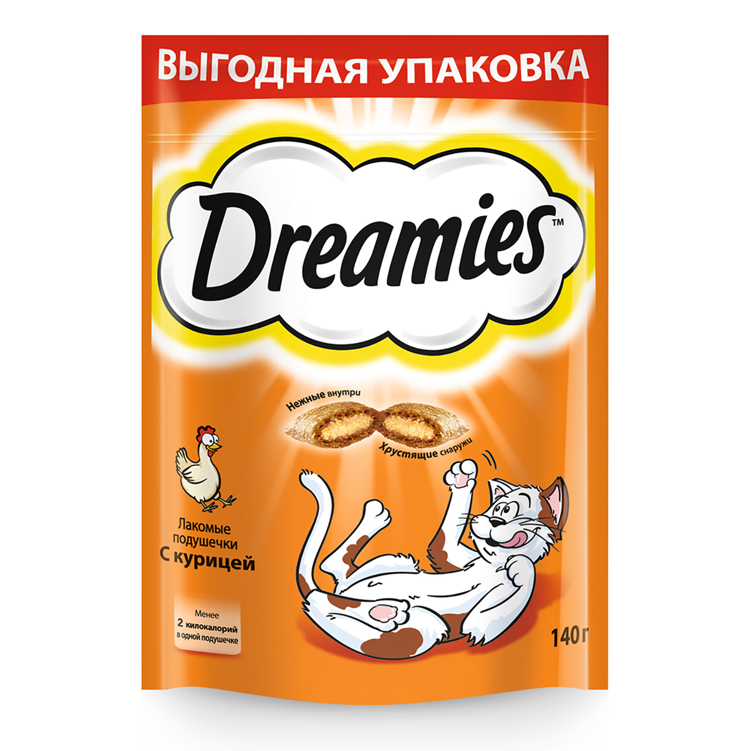 Лакомство для кошек Dreamies подушечки c курицей 140г - фото 1