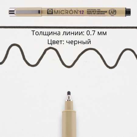 Ручка капиллярная SAKURA Pigma Micron 12 цвет чернил: черный