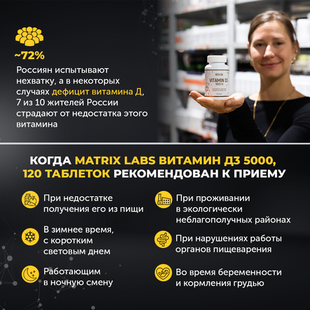 Витамин Д3 5000 Ме 120 таблеток Matrix Labs Витамин Д3 5000 Ме 120 таблеток Matrix Labs D3