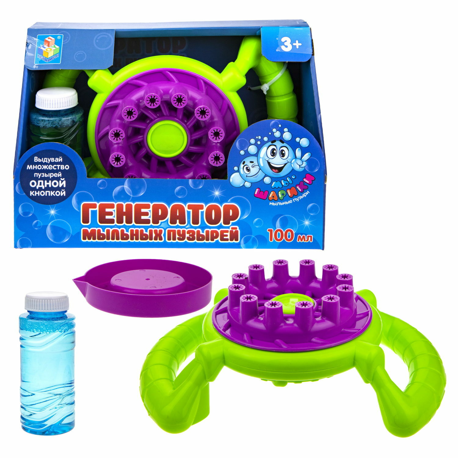 Игрушка 1TOY Мы-шарики! для пускания мыльных пузырей Руль - фото 1