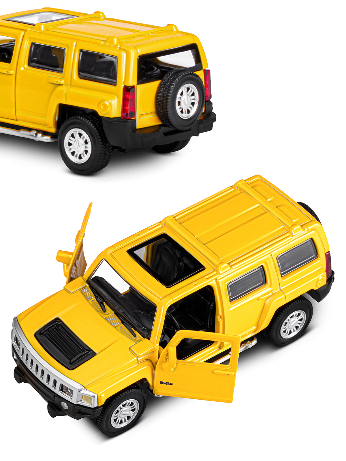 Внедорожник АВТОпанорама Hummer 1:43 инерционный желтый JB1251268 - фото 8