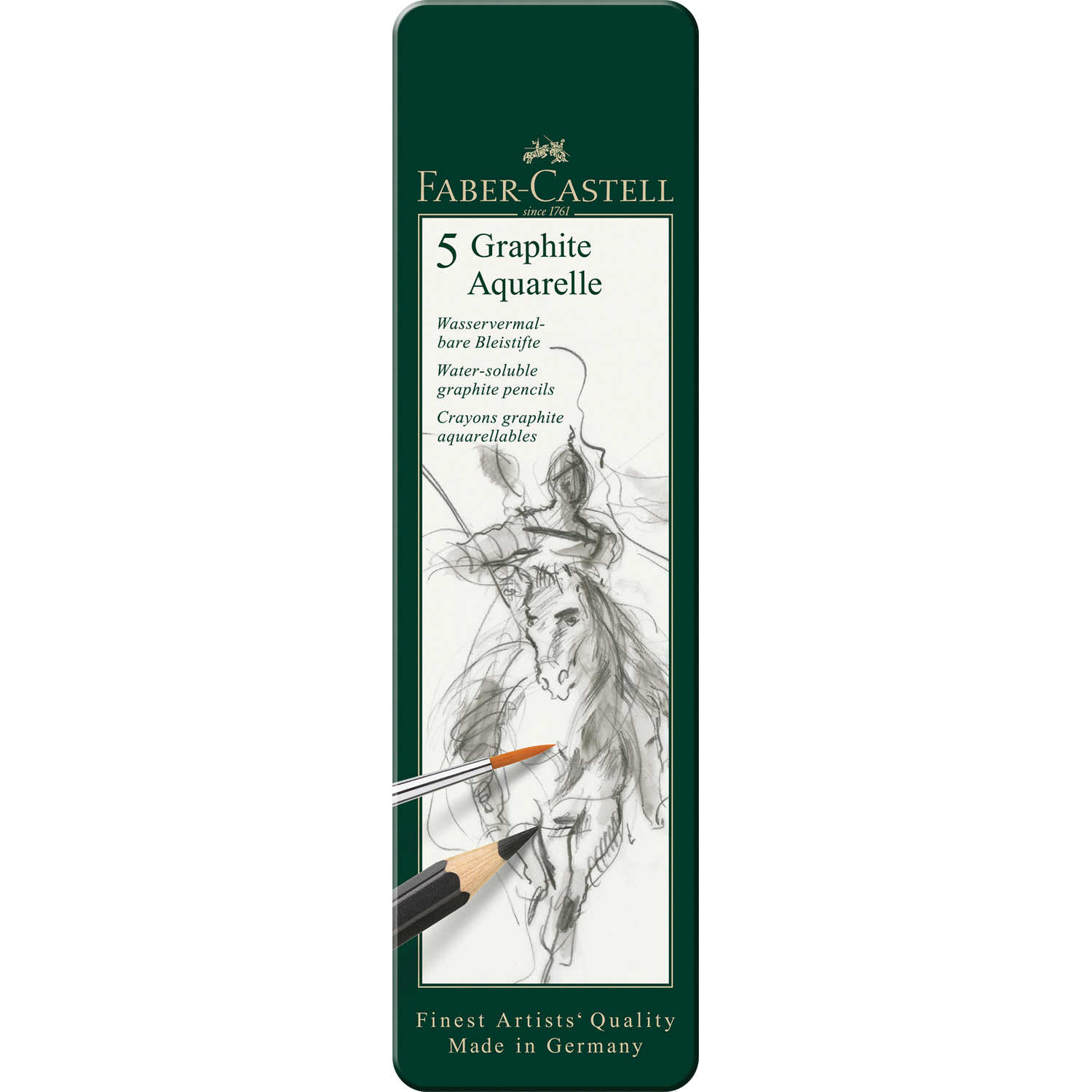 Набор карандашей FABER CASTELL Graphite Aquarelle 5шт HB-8B - фото 1