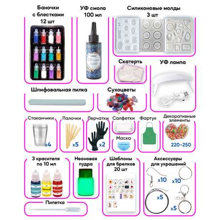 Набор для творчества KIDDITOY Эпоксидная смола однокомпонентная с УФ лампой