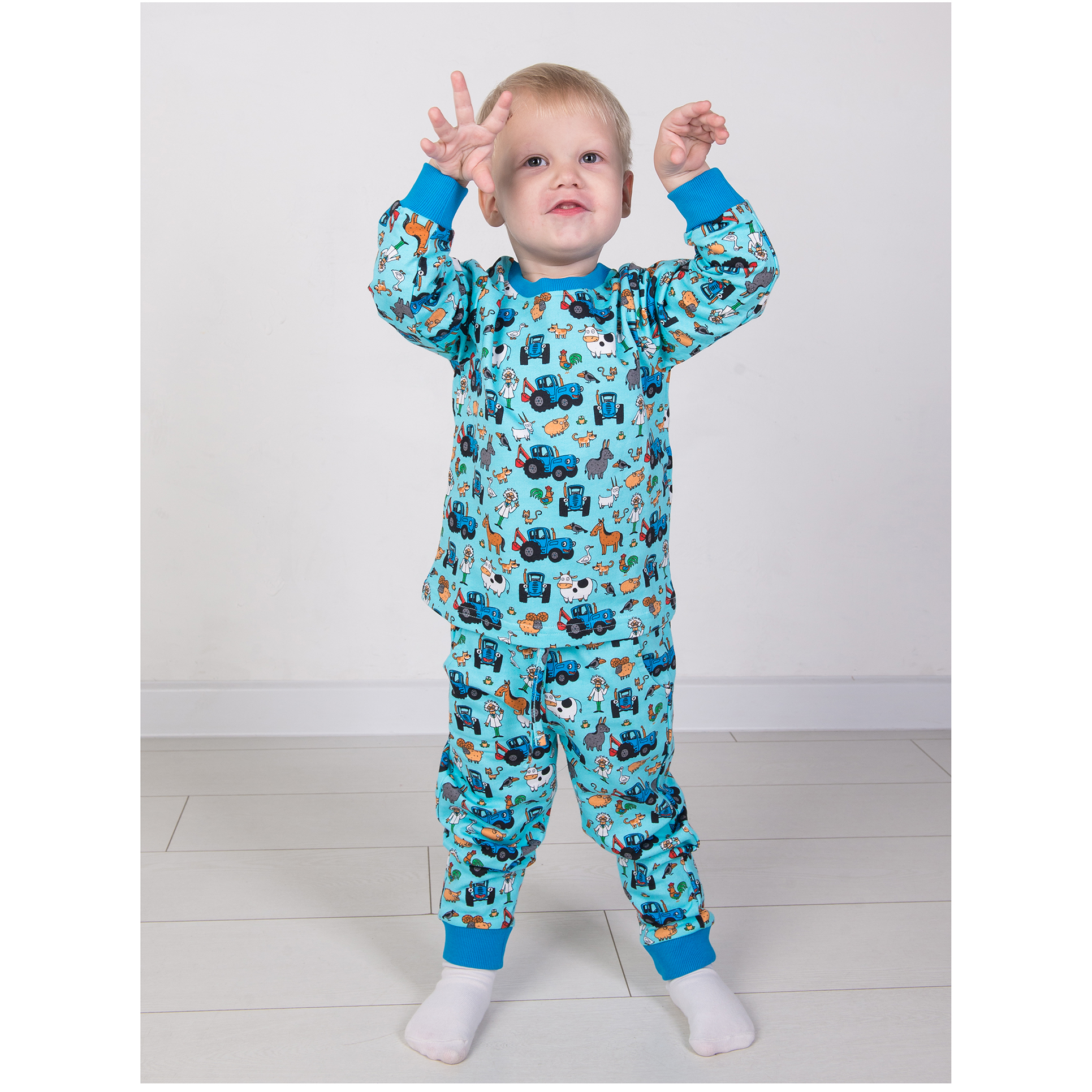 Пижама детская Синий трактор PAJAMAS-BT-1T-BLU-M - фото 1