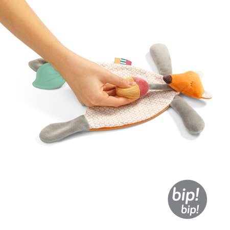 Игрушка Babyono для малышей комфортер с прорезывателем и ленточкой для пустышки Лисенок PETE