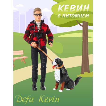 Кукла модель Кен Veld Co шарнирная Кевин с питомцем собакой со звуком