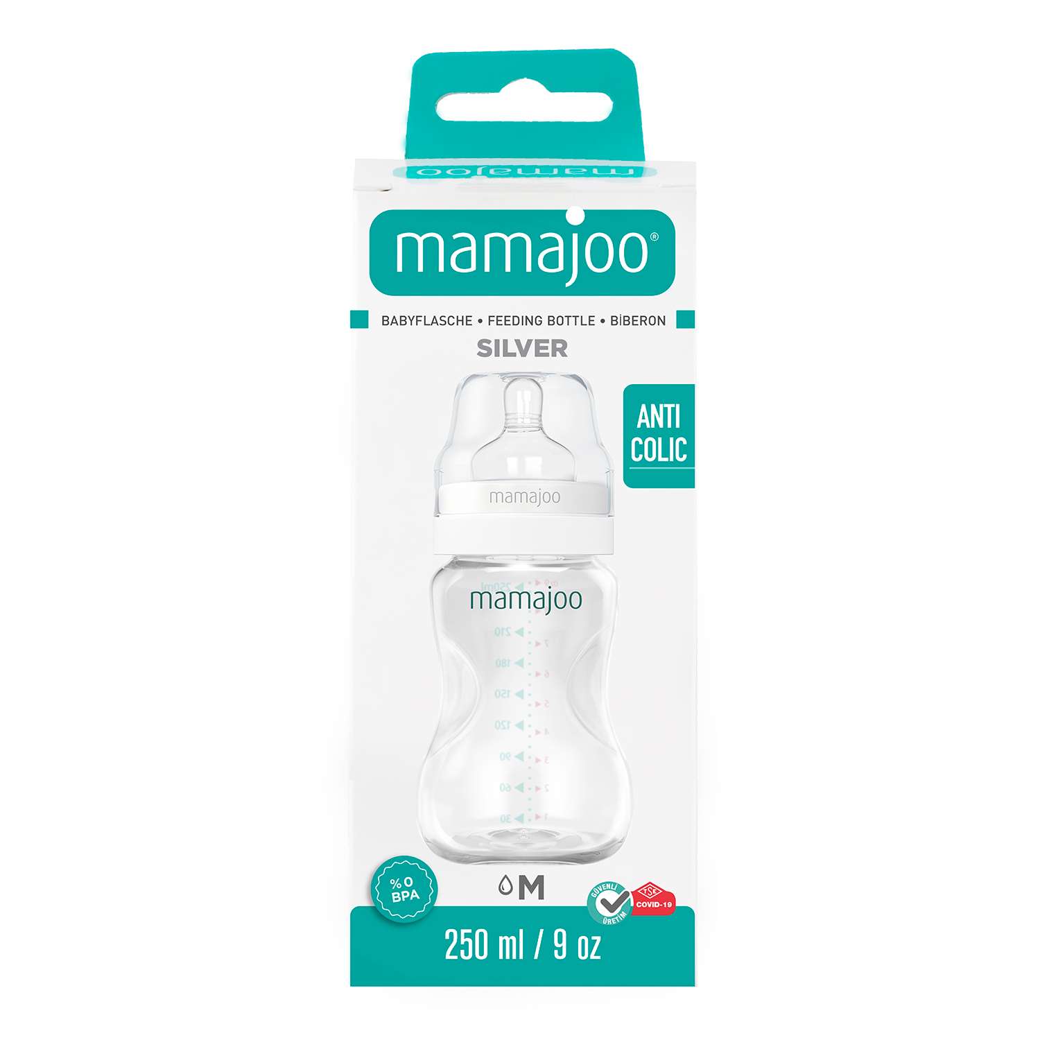Бутылочка для кормления Mamajoo антиколиковая Silver 250 мл M - фото 2