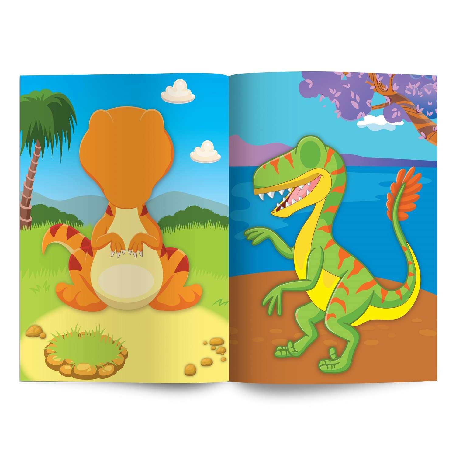 Книга ND Play Портреты из наклеек Динозавры и динозаврики - фото 2