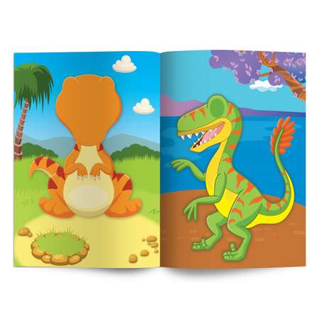 Книга ND Play Портреты из наклеек Динозавры и динозаврики