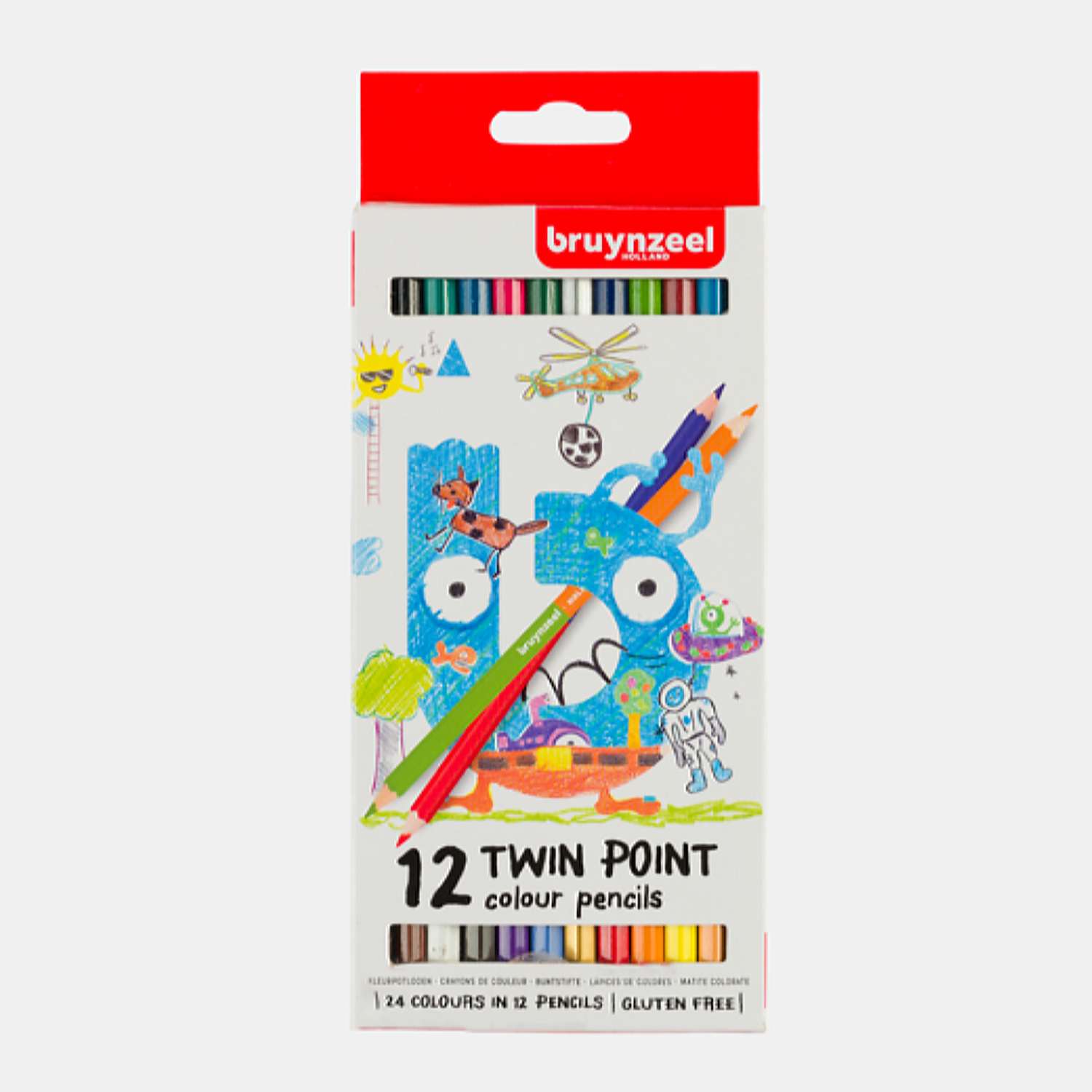 Набор цветных карандашей BRUYNZEEL Kids 24 цвета двусторонние в картонной упаковке - фото 1