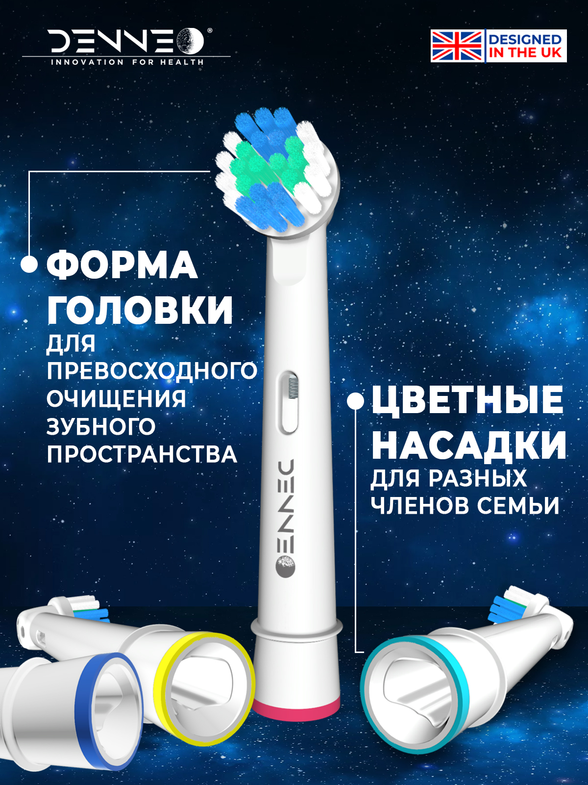 Насадки для зубной щетки DENNEO совместимые с ORAL-b CLASSIC 4шт - фото 9