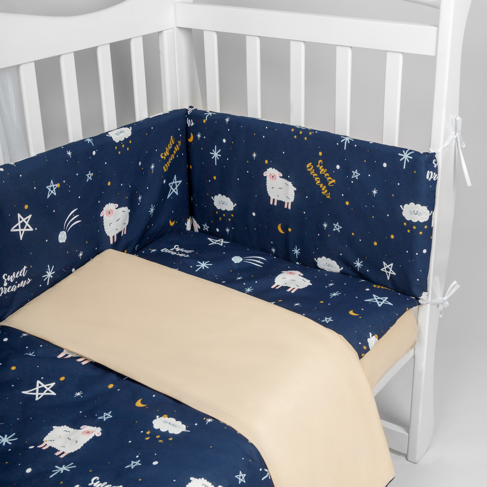 Комплект в кроватку AmaroBaby 3 предмета BABY BOOM Galaxy синий - фото 4