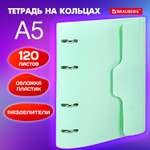 Тетрадь на кольцах Brauberg А5 со сменным блоком 120 листов на липучке с разделителми