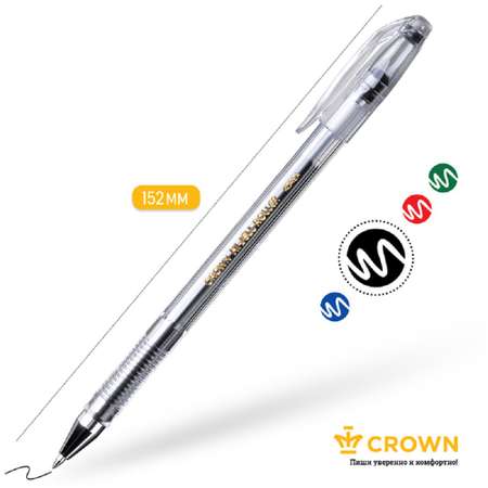 Ручка гелевая CROWN Гелевая Crown Hi-Jell черная 0.5мм 12 шт