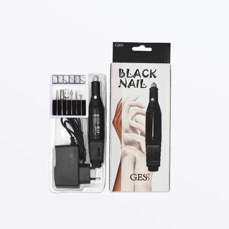 Маникюрный аппарат 6 насадок GESS Black Nail