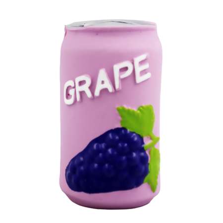 Игрушка пищащая латексная KIMRIK STORE Банка с напитком GRAPE имитация 8 см