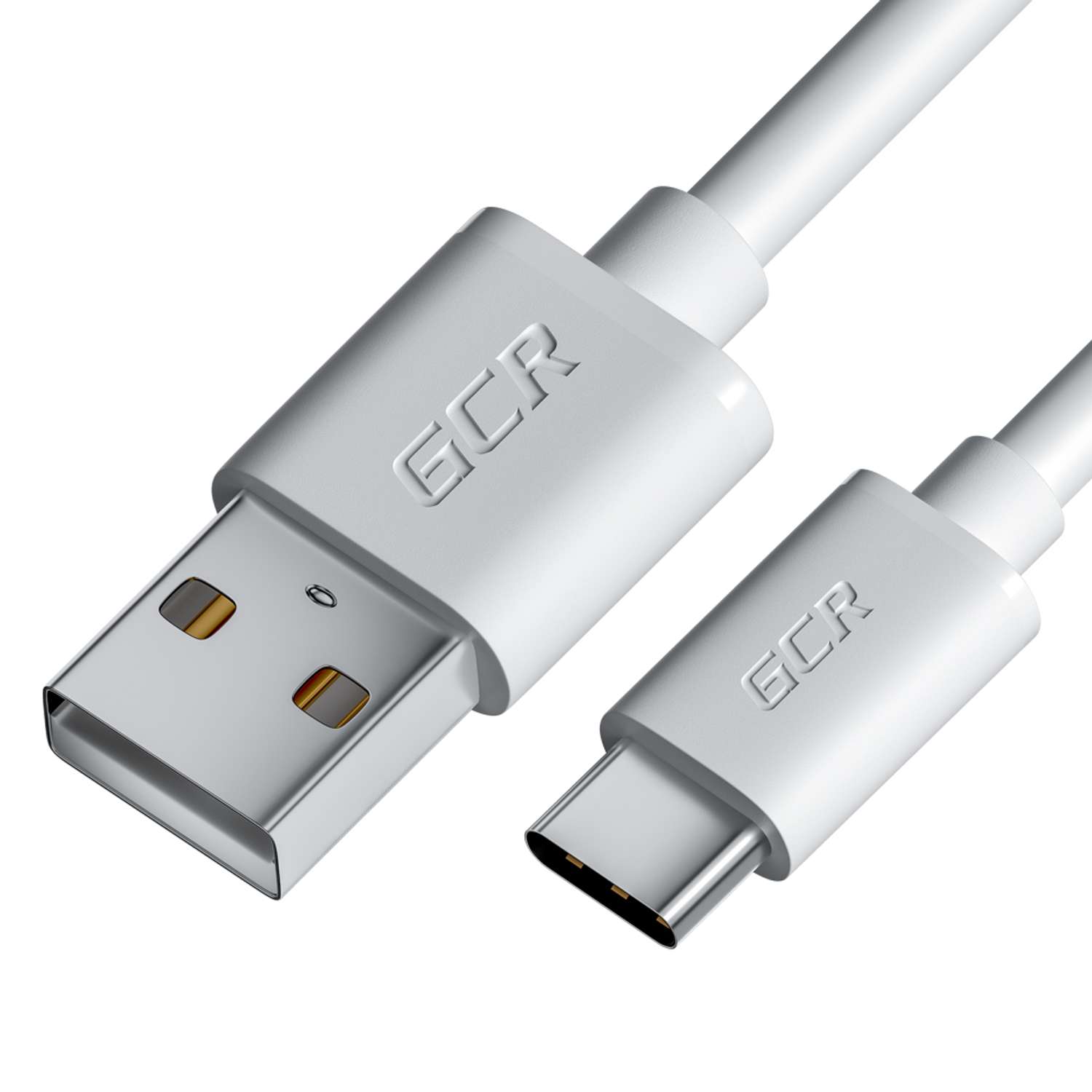 Кабель USB GCR 1.5m TypeC быстрая зарядка в белой ПВХ оболочке GCR-53252 - фото 2