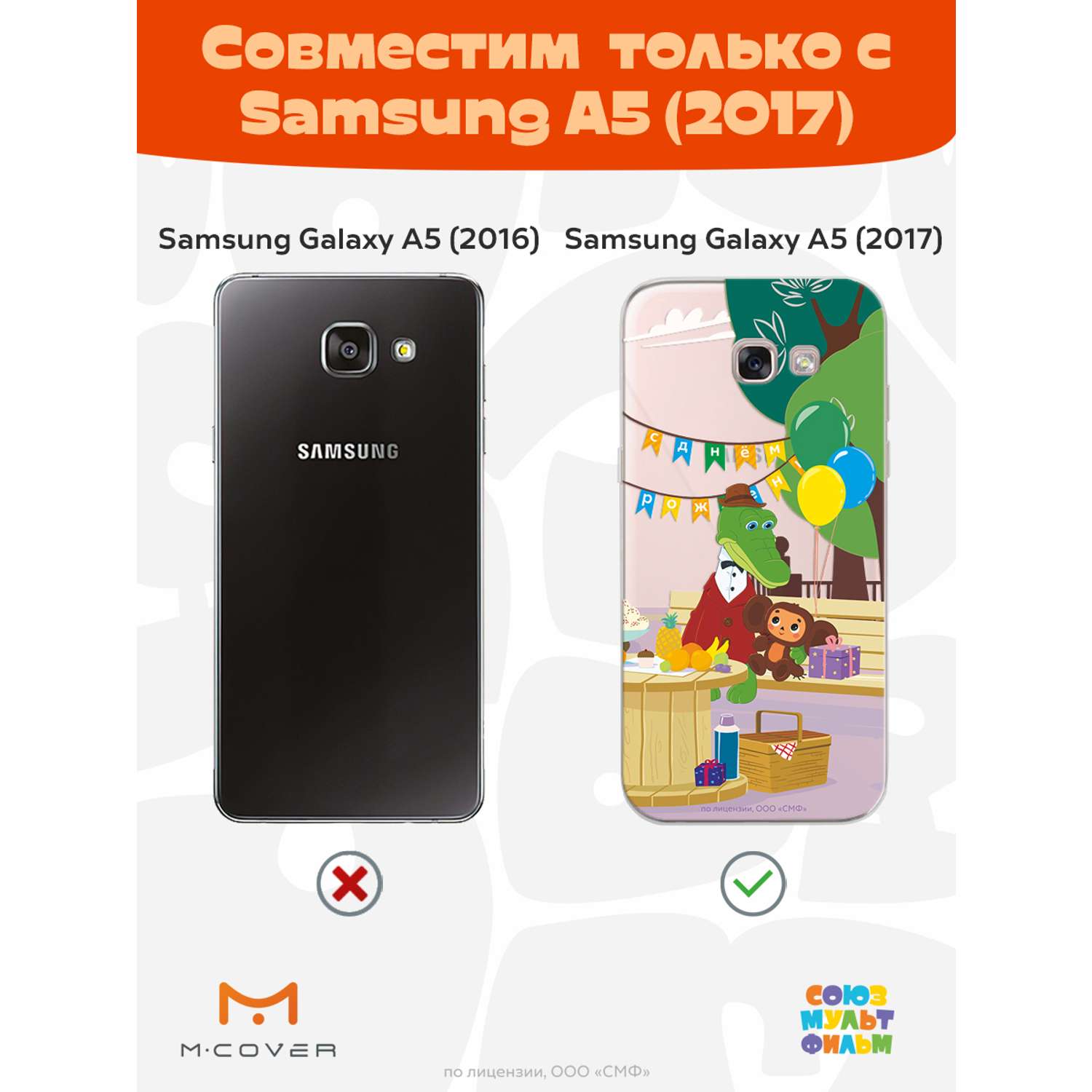 Силиконовый чехол Mcover для смартфона Samsung A5 (2017) Союзмультфильм День  рождения раз в году купить по цене 430 ₽ в интернет-магазине Детский мир