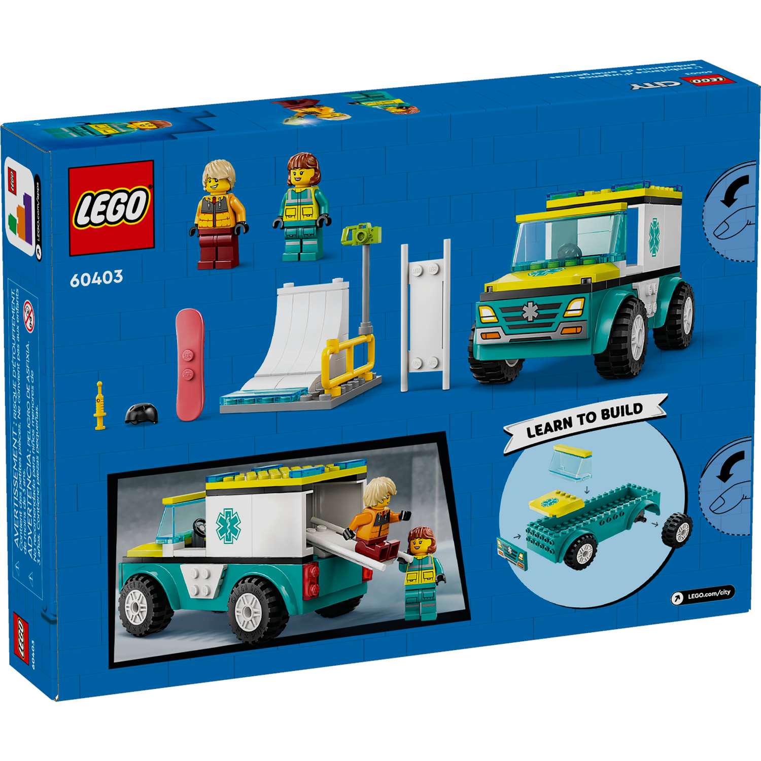 Конструктор LEGO City Скорая помощь и сноубордист 60403 - фото 6