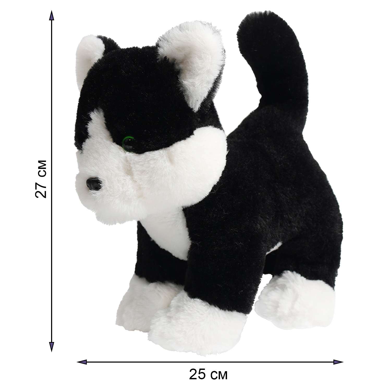Мягкая игрушка All About Nature Чёрно-белый котёнок 27 см - фото 2