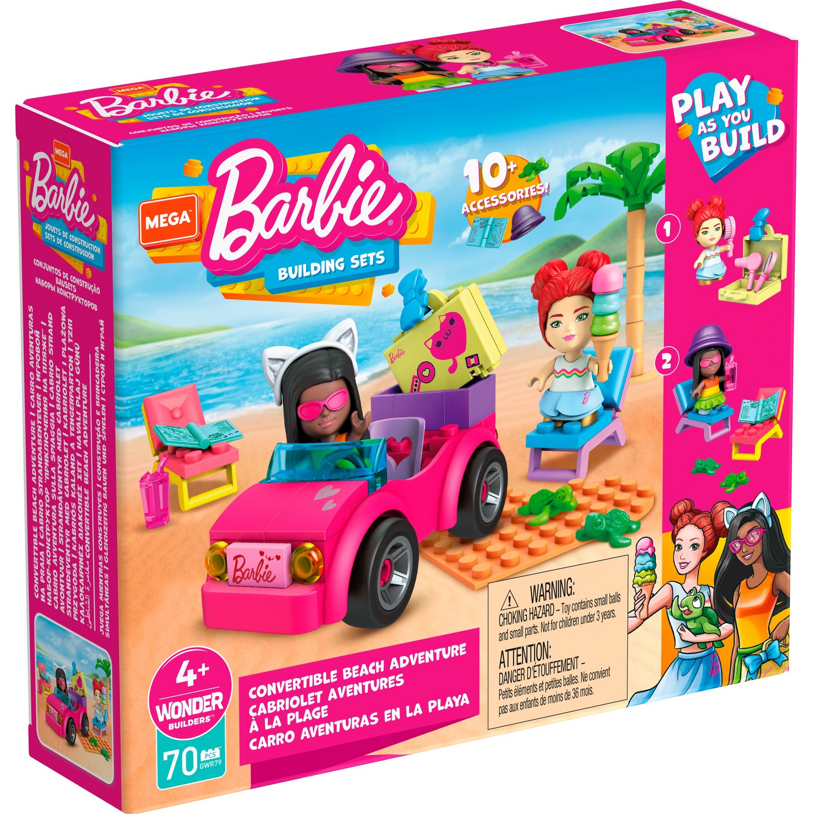 Конструктор Mega Construx Barbie Локации Пляжное приключение GWR79 - фото 4