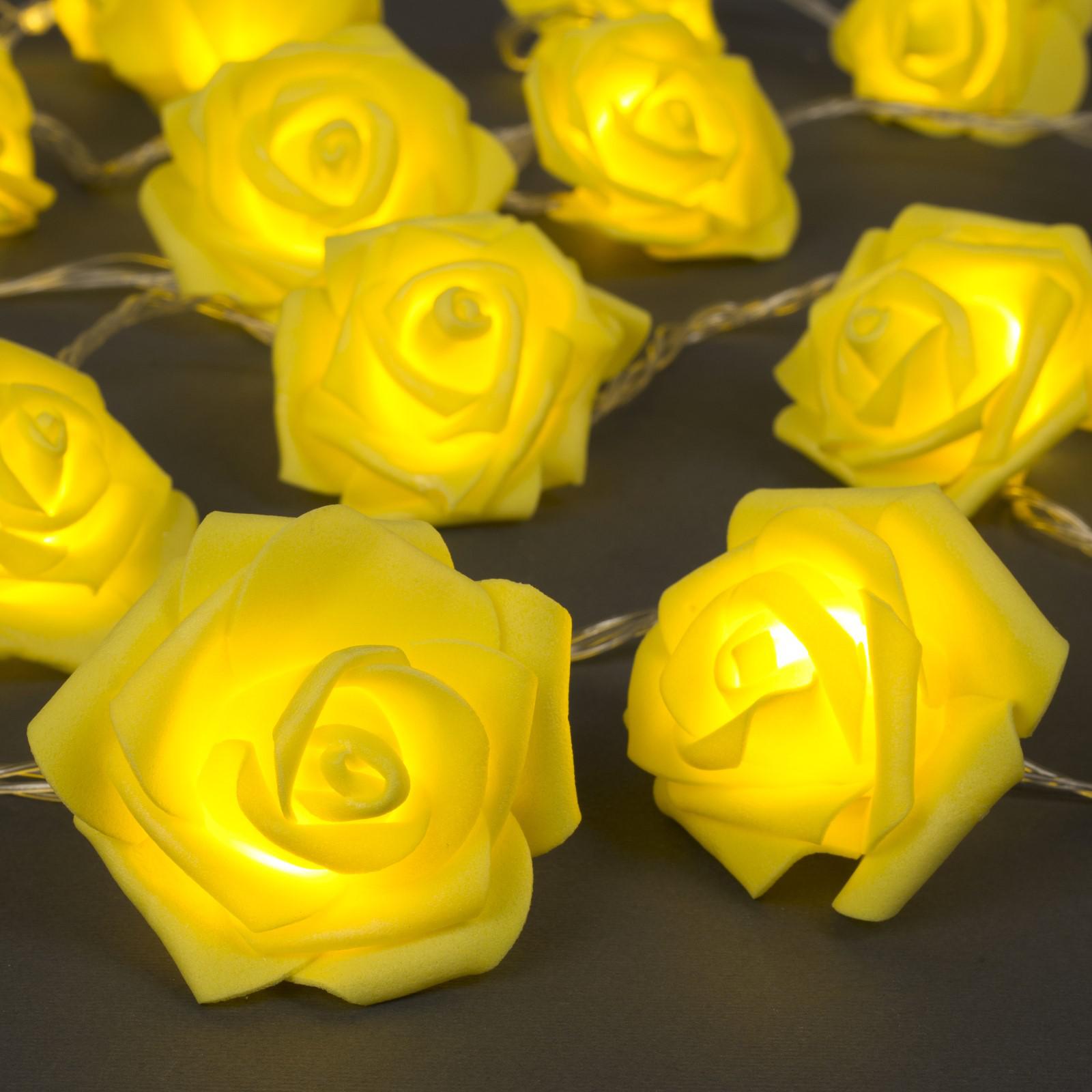Гирлянда Luazon «Нить» «Розы жёлтые» IP20 прозрачная нить 20 LED свечение тёплое белое 220 В - фото 1