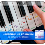 Наклейки на клавиши пианино VEROL Цветные