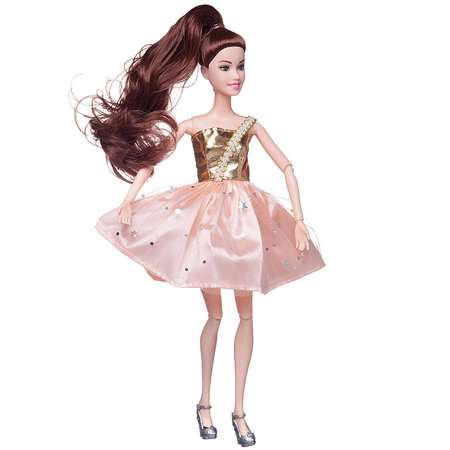 Кукла Junfa Atinil Мой розовый мир в платье со звездочками на юбке 28см шатенка