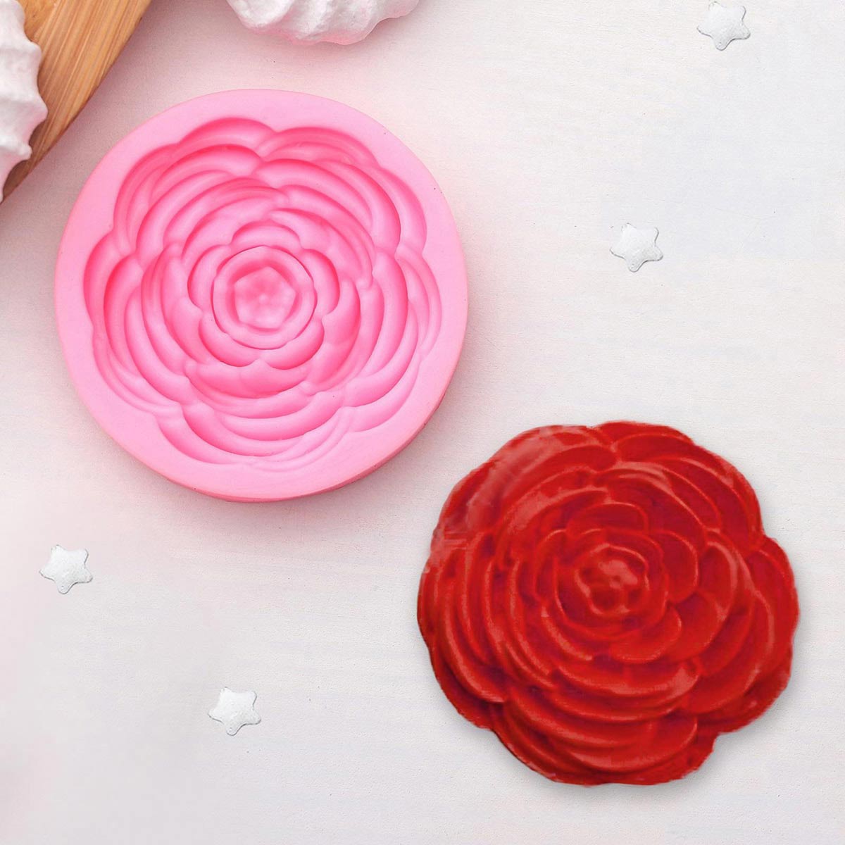 Молд силиконовый Арт Узор для работы с полимерной глиной свечей мылом смолой гипсом Прекрасная роза - фото 2