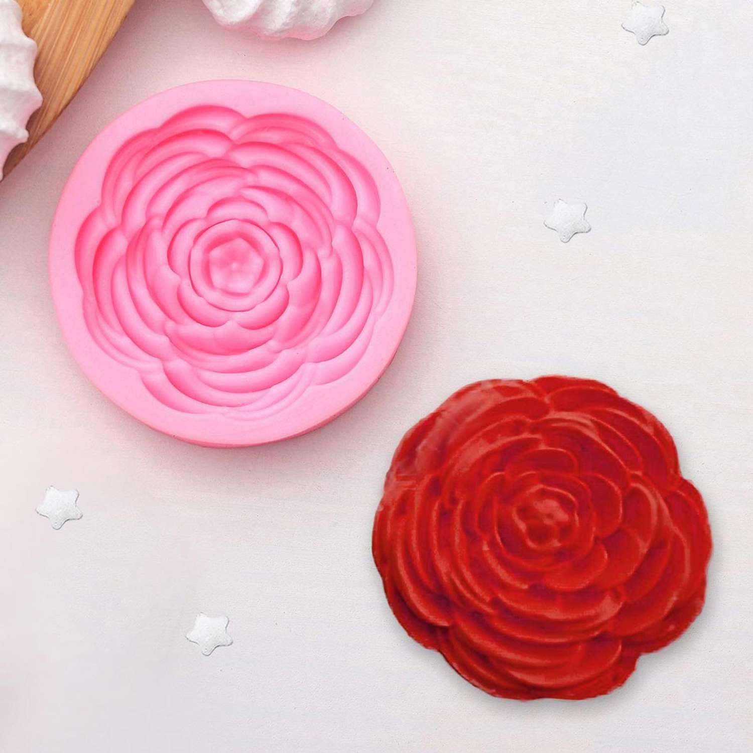 Молд силиконовый Арт Узор для работы с полимерной глиной свечей мылом смолой гипсом Прекрасная роза - фото 2