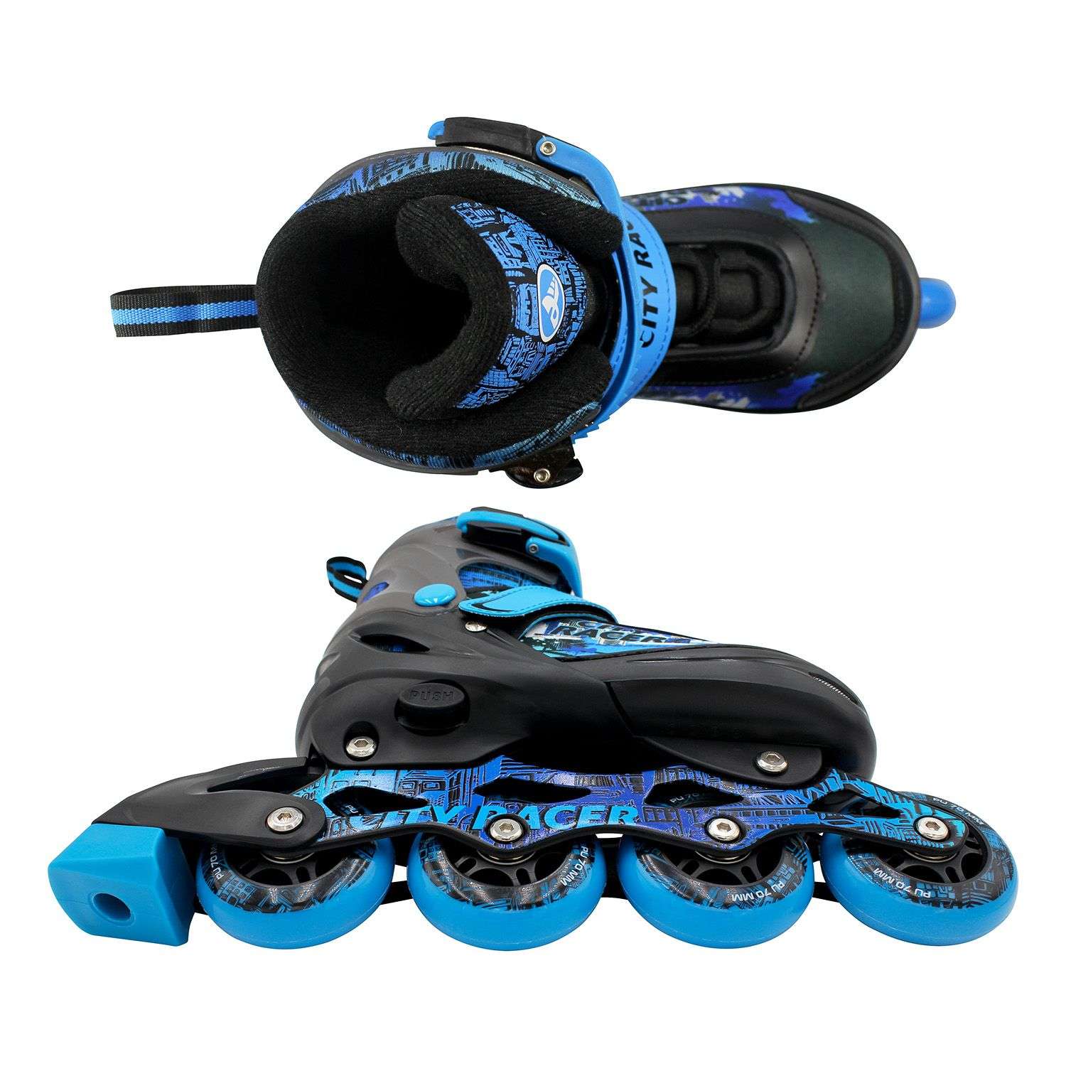 Набор роликовые коньки Sport Collection раздвижные Set City Racer Blue шлем и набор защиты в сумке размер XS 25-28 - фото 7