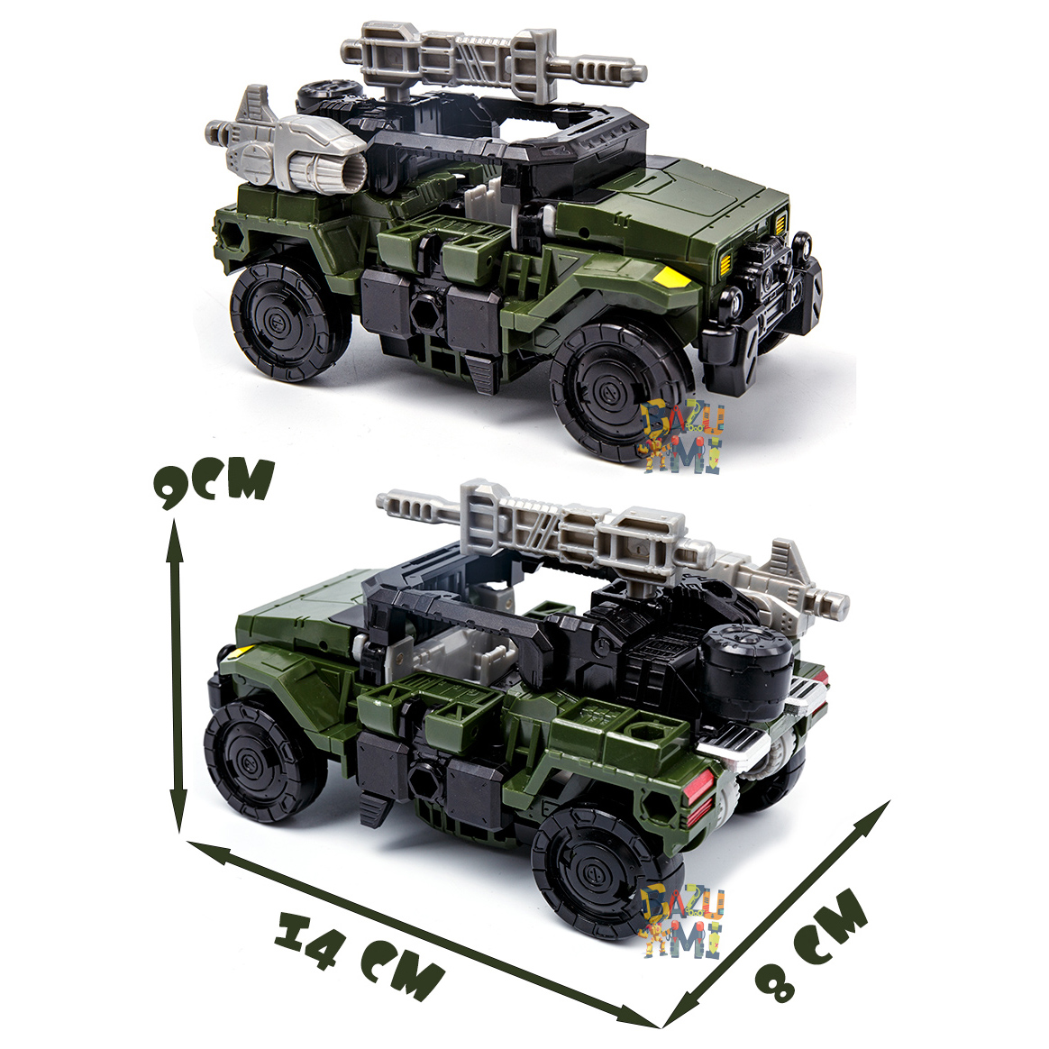 Робот-трансформер BAZUMI Хаунд хаммер 2 в 1 военная машина грузовик / подарок для мальчика - фото 6