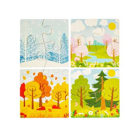 Пазл для малышей WOODLANDTOYS «Времена года» размер 1 картинки: 10×10×14 см