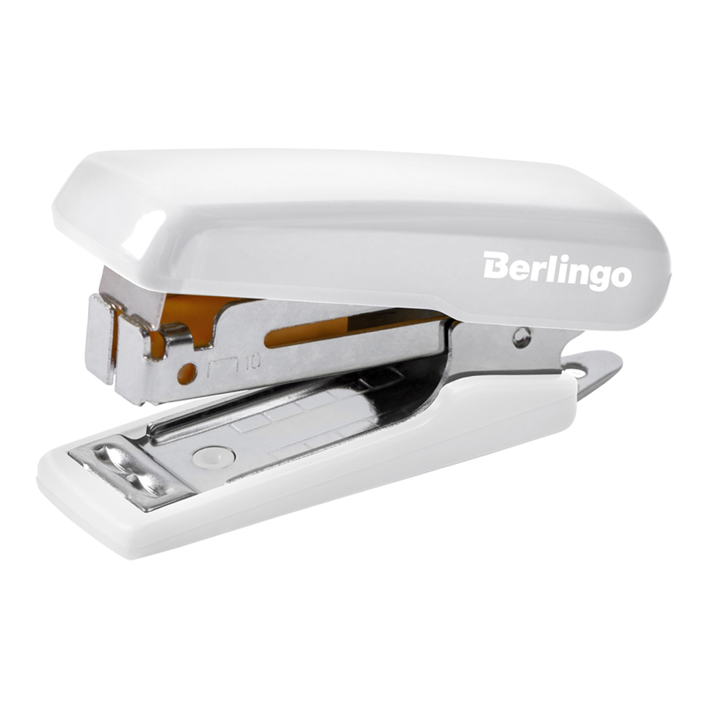 Мини-степлер BERLINGO №10 Comfort до 10 листов пластиковый корпус белый - фото 1