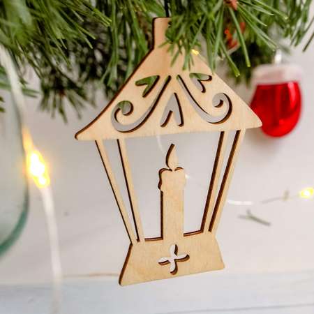 Сувенир для раскрашивания Символик Деревянная подвеска Фонарик со свечой