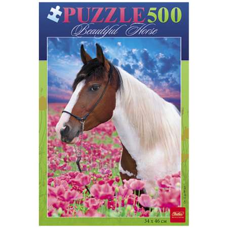 Пазл Hatber 500 элементов Лошадь в цветах