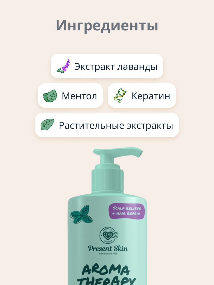 Кондиционер для волос Present Skin с экстрактом лаванды и ментолом парфюмированный 500 мл - фото 2