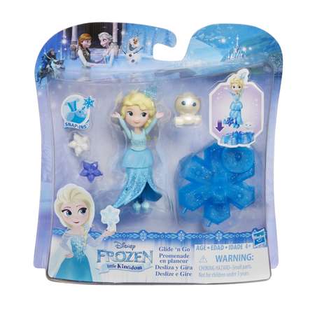 Кукла мини Disney Frozen Холодное Сердце Эльза на движущейся платформе-снежинке