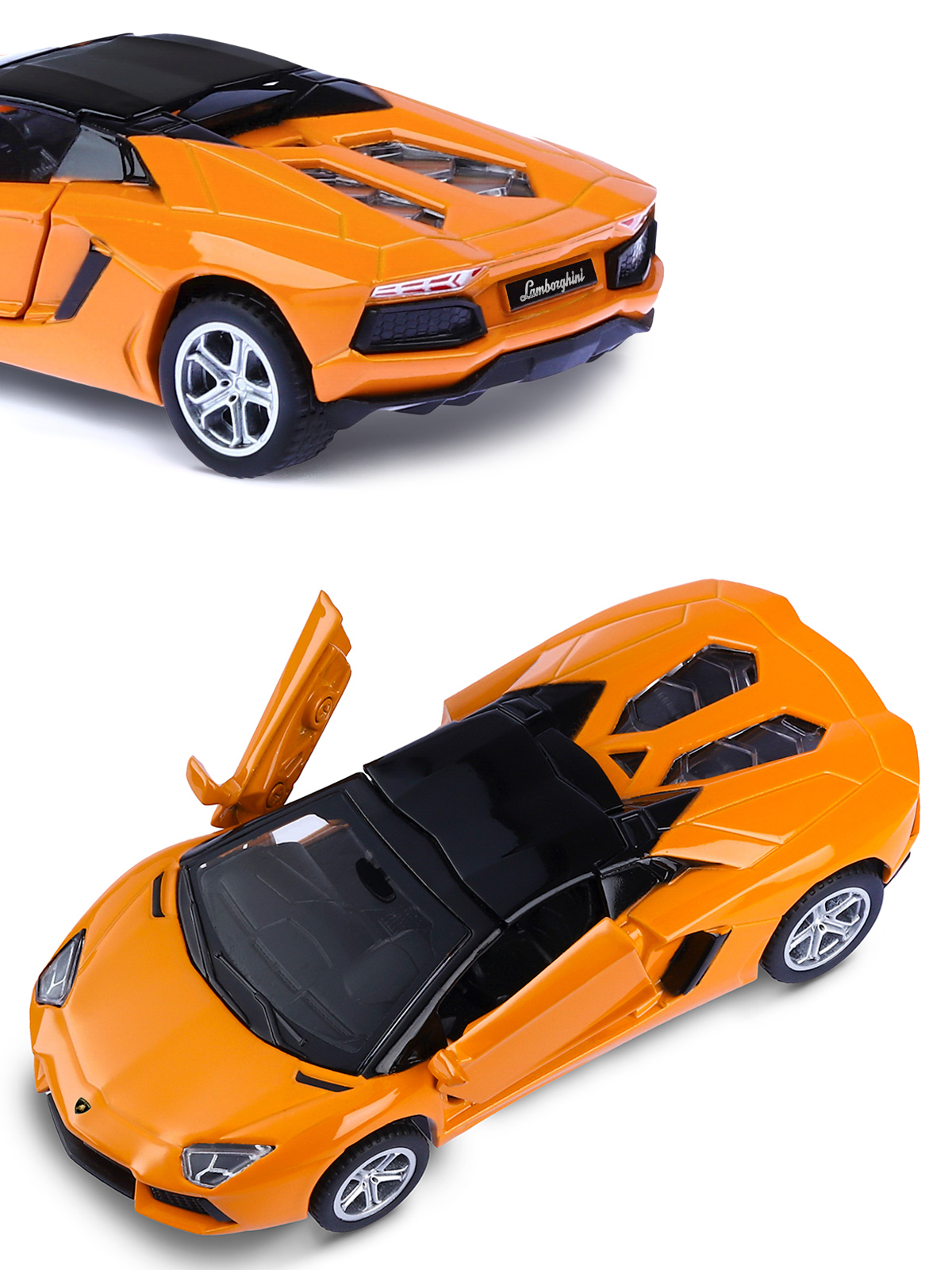 Автомобиль АВТОпанорама Lamborghini 1:43 инерционный оранжевый JB1200140 - фото 8