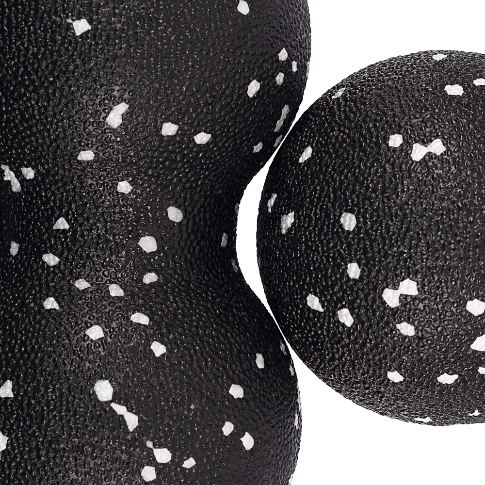 Набор массажных мячей МФР STRONG BODY классический и сдвоенный: 8 см и 8х16 см черно-белый - фото 5