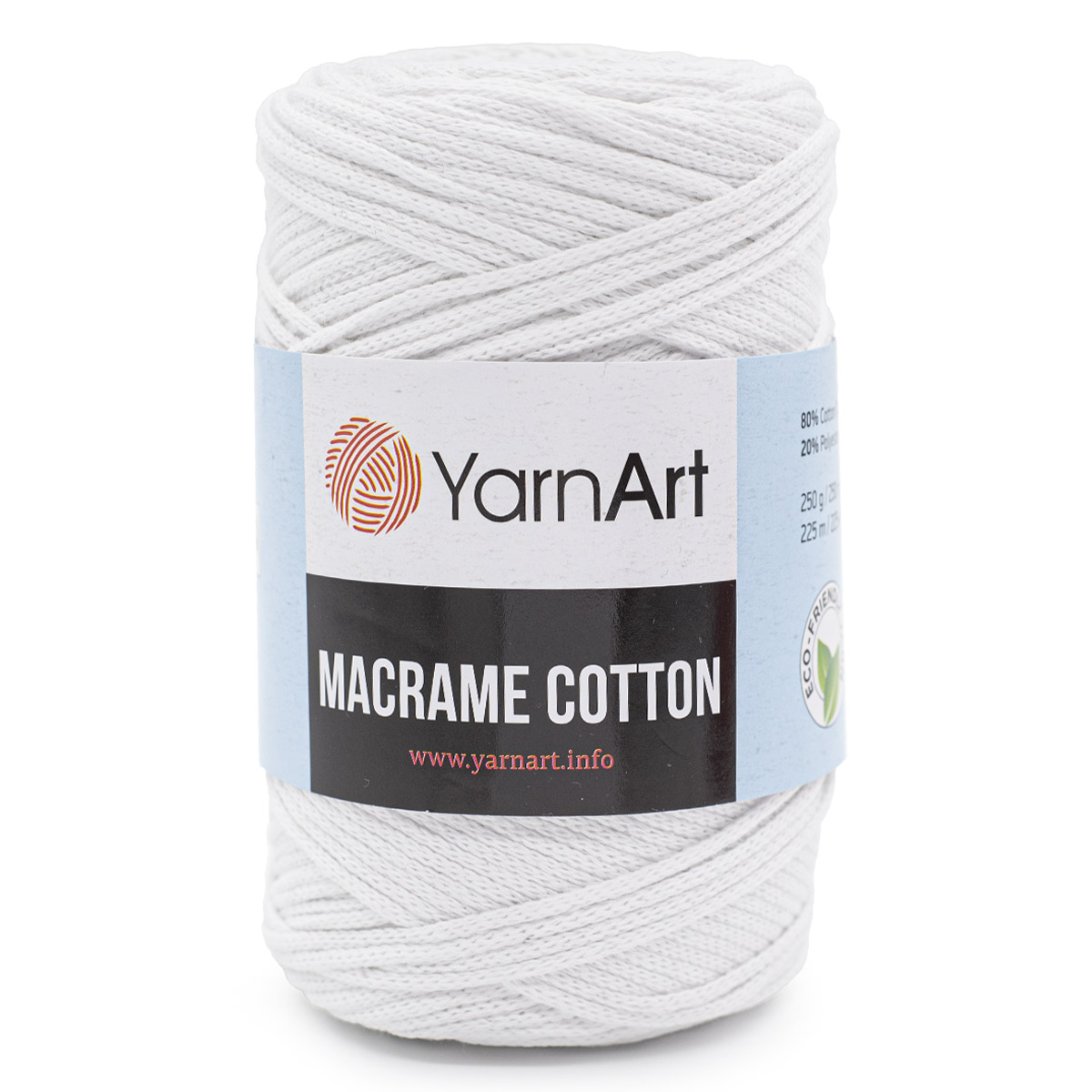 Пряжа YarnArt Macrame Cotton в виде шнура 250 г 225 м 751 белый 4 мотка - фото 6