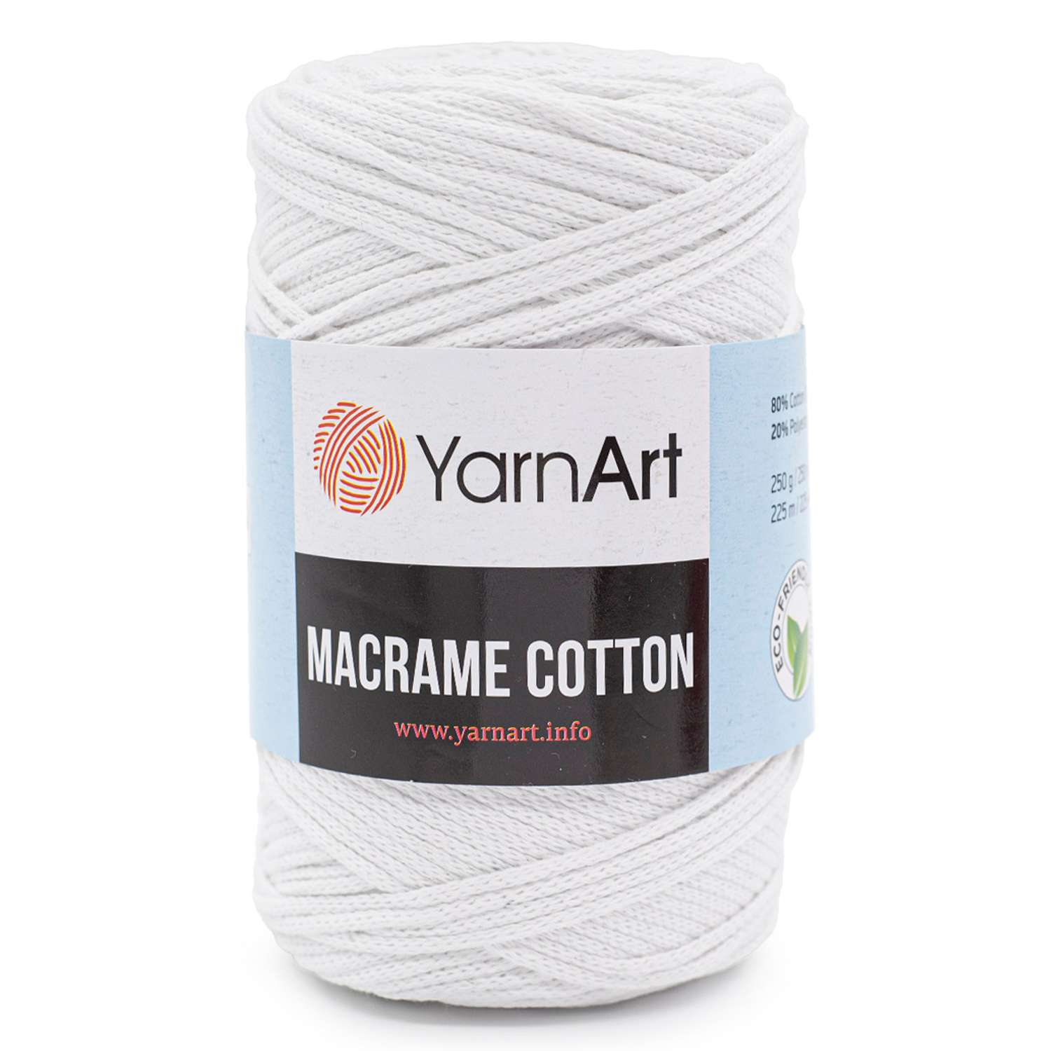 Пряжа YarnArt Macrame Cotton в виде шнура 250 г 225 м 751 белый 4 мотка - фото 6