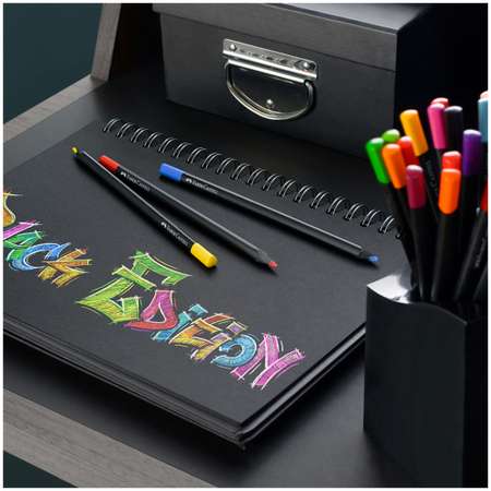 Карандаши цветные FABER CASTELL Black Edition 36 цветов трехгранные черное дерево