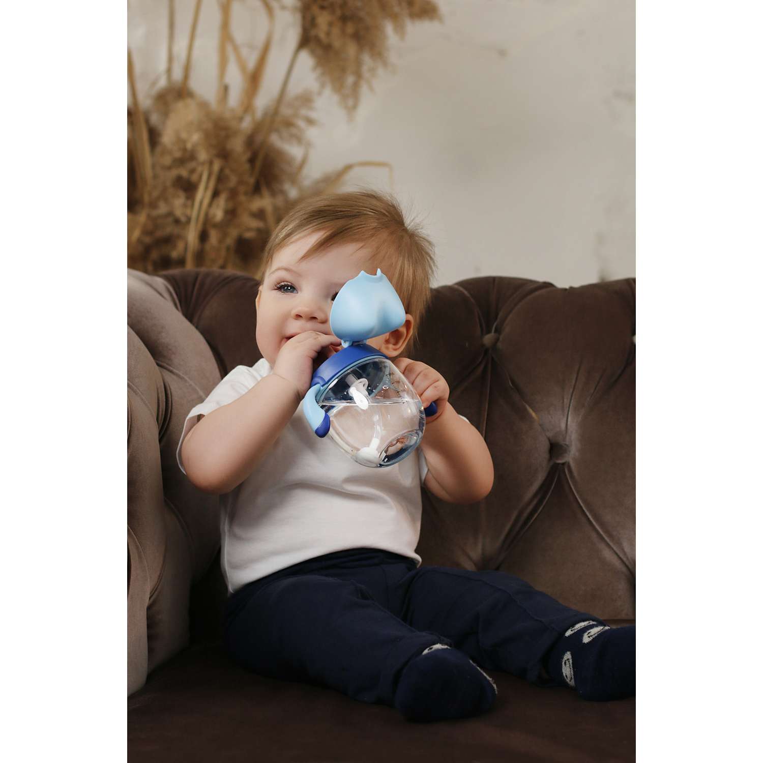 Поильник детский с трубочкой HelloDream 300 мл синяя лисичка - фото 7