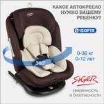 Автомобильное кресло SIGER УУД Siger Престиж Isofix гр.0+/I/II/III шоколад