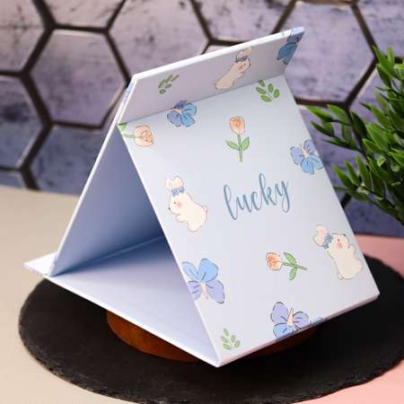 Зеркало настольное для макияжа iLikeGift Lucky bunny blue