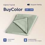 Простыня buyson 220х240 см хлопковый сатин BuyСolor Шалфей