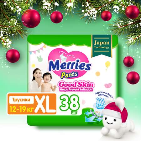 Трусики Merries Good Skin XL 12-19кг 38шт